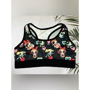 Power Puff Cartoon Network Black on White Bra sport M